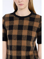 Load image into Gallery viewer, N°21 Check Crew Neck Sweater Camel
