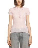 Load image into Gallery viewer, Haikure 'Laurie' Semi-Sheer Polo Shirt Pink
