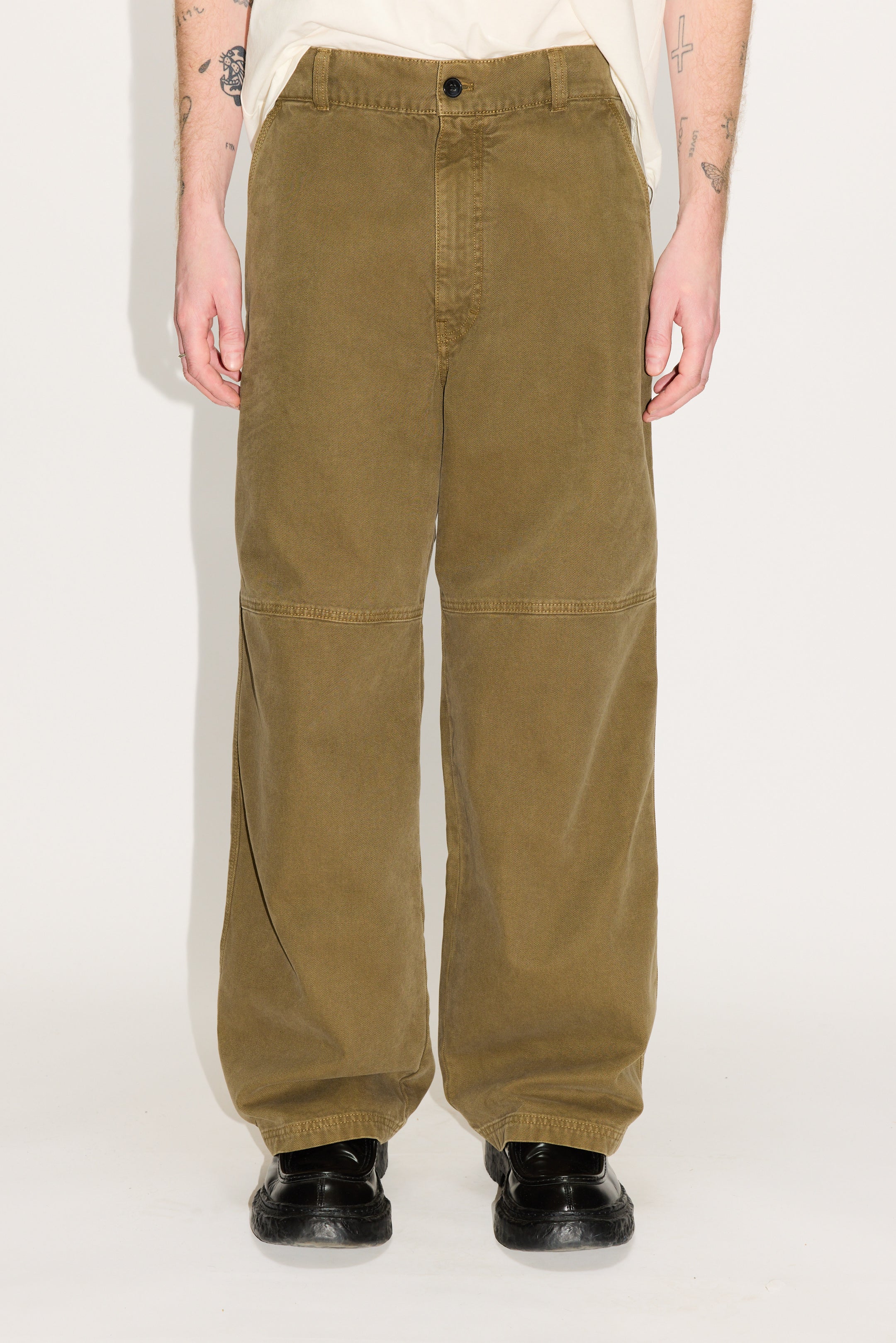 HOPE 'Stamp' Workwear Trousers Vintage Khaki