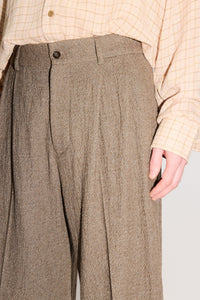 HOPE Loose Fit Trousers In Wavy Beige Twill
