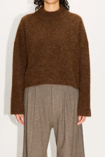 Load image into Gallery viewer, HOPE Cropped Oversized Sweater Brown
