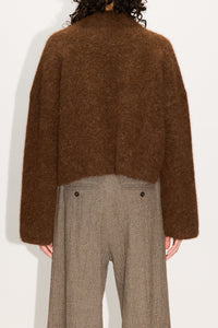 HOPE Cropped Oversized Sweater Brown