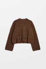 Load image into Gallery viewer, HOPE Cropped Oversized Sweater Brown
