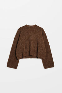 HOPE Cropped Oversized Sweater Brown