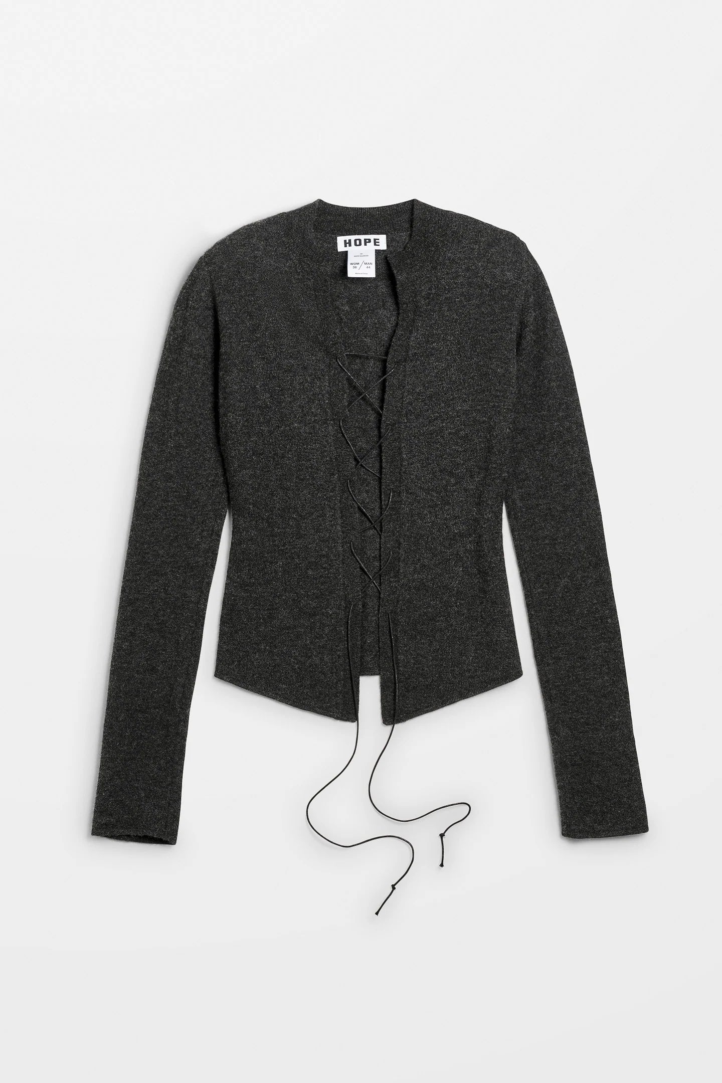 HOPE Laced Sweater Black Melange