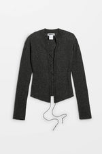 Load image into Gallery viewer, HOPE Laced Sweater Black Melange
