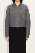 Load image into Gallery viewer, HOPE Bomber Cardigan Grey Melange
