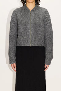 HOPE Bomber Cardigan Grey Melange