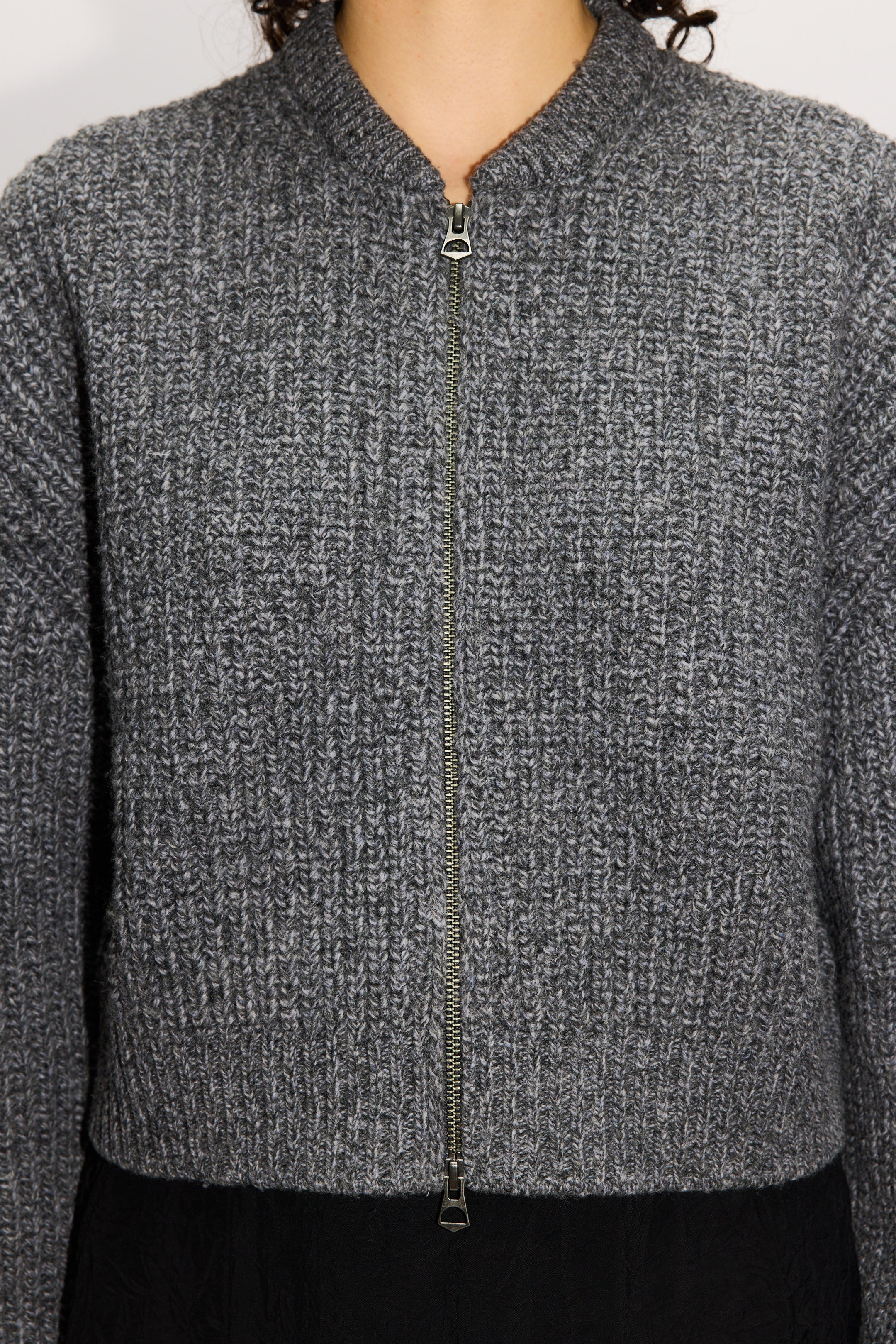 HOPE Bomber Cardigan Grey Melange