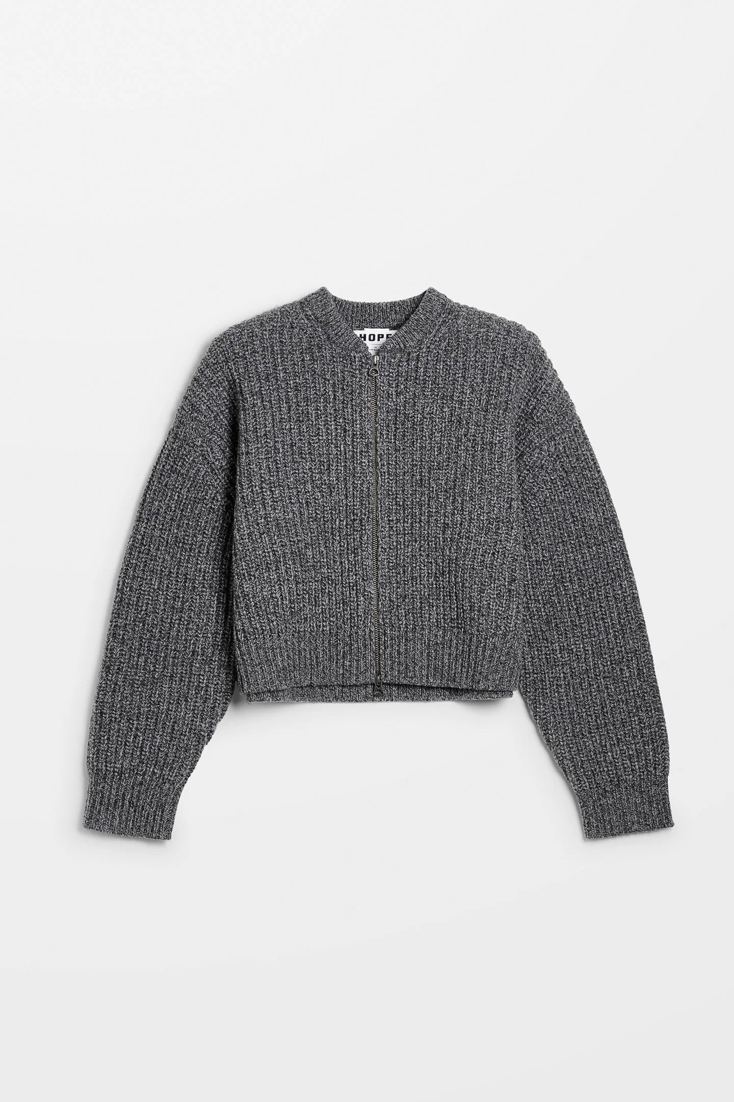 HOPE Bomber Cardigan Grey Melange