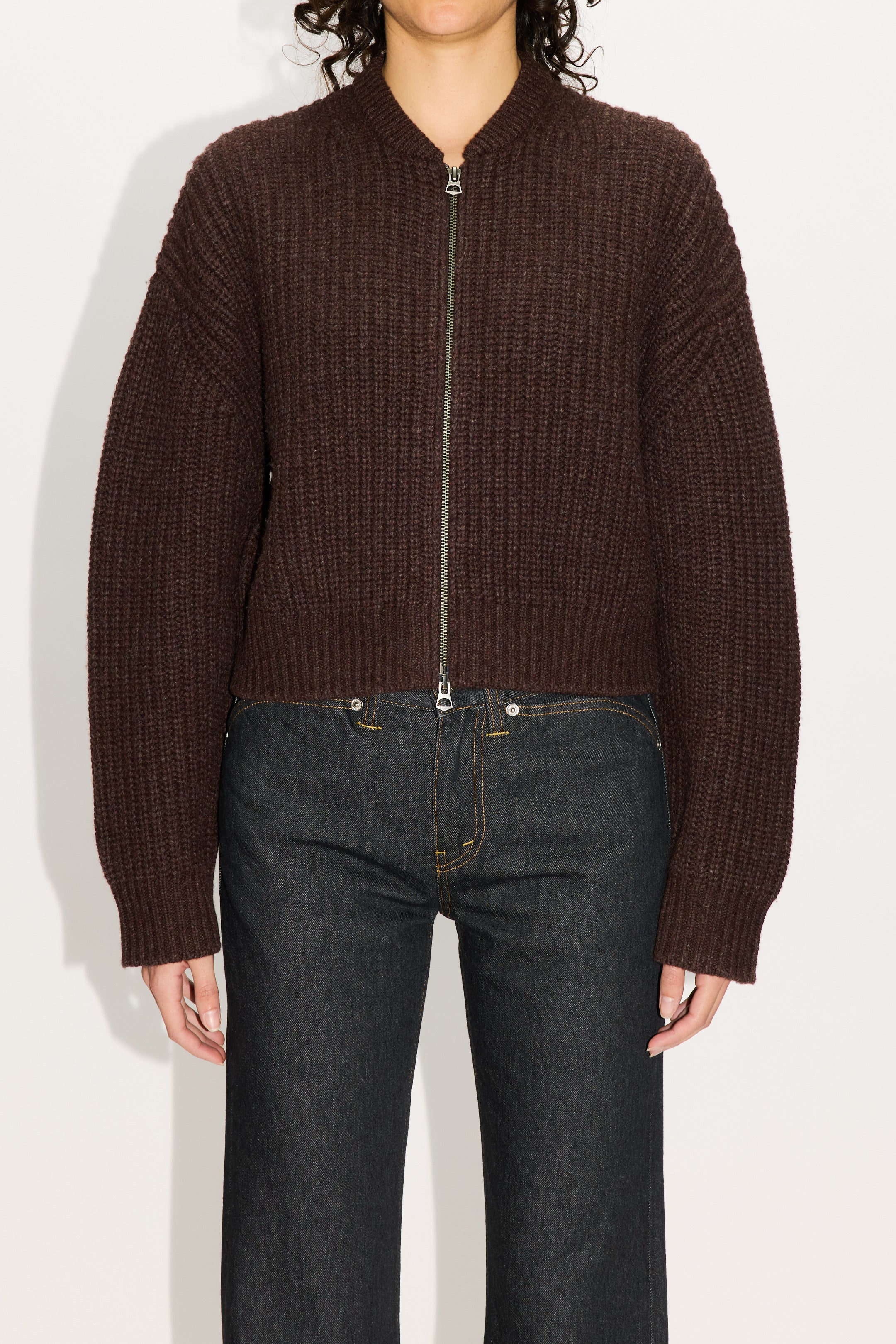 HOPE Bomber Cardigan Red Earth Melange