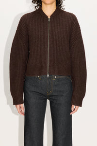 HOPE Bomber Cardigan Red Earth Melange