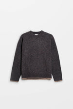 Load image into Gallery viewer, HOPE Boxy Sweater Blue Brown Melange Yak
