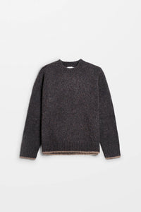 HOPE Boxy Sweater Blue Brown Melange Yak
