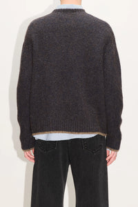 HOPE Boxy Sweater Blue Brown Melange Yak