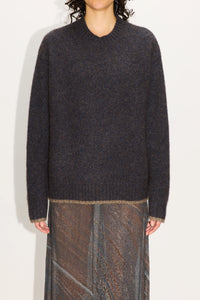 HOPE Boxy Sweater Blue Brown Melange Yak