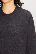 Load image into Gallery viewer, HOPE Boxy Sweater Blue Brown Melange Yak
