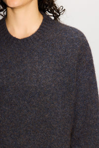 HOPE Boxy Sweater Blue Brown Melange Yak