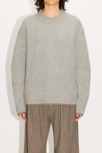 HOPE Boxy Sweater Grey Melange Yak