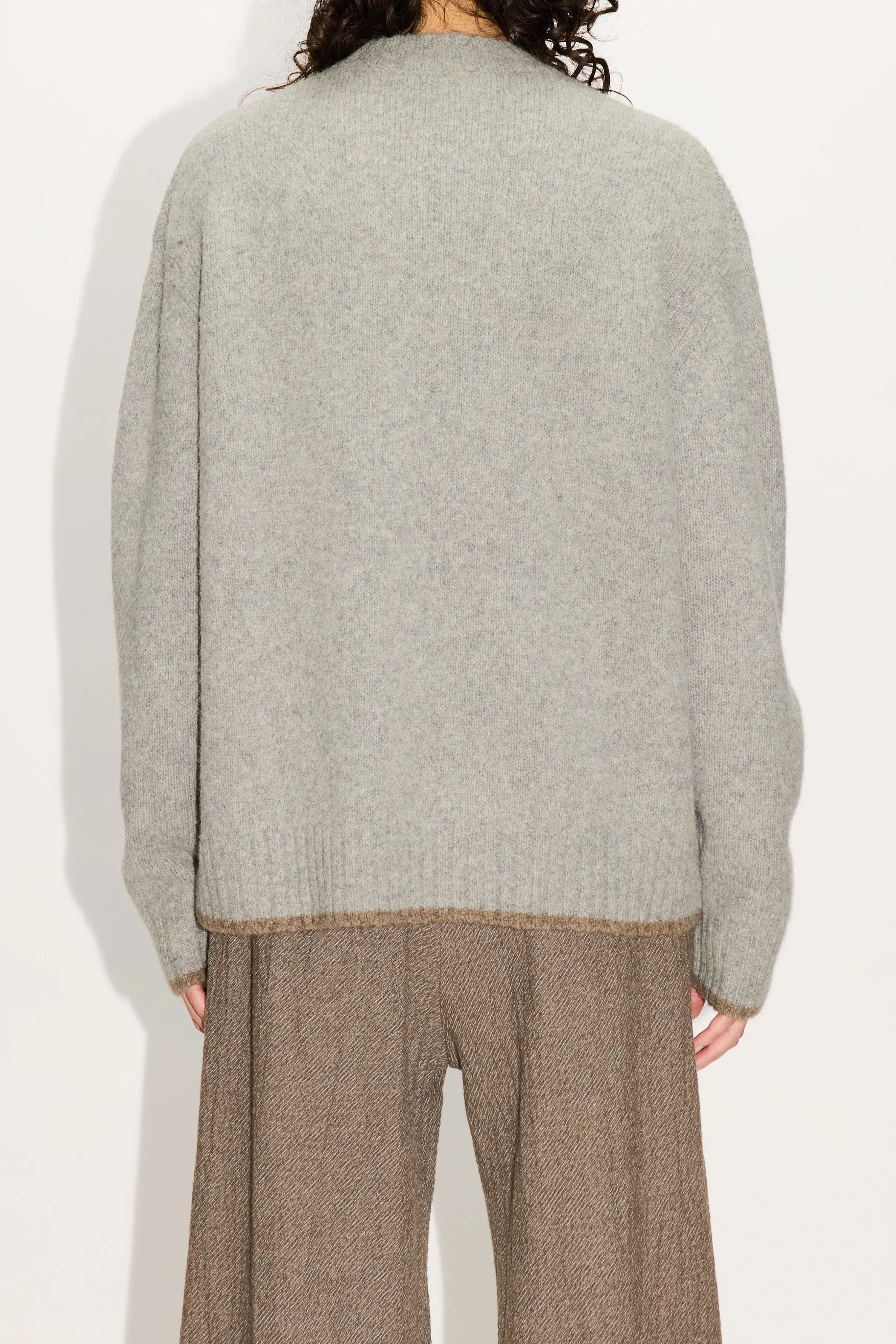 HOPE Boxy Sweater Grey Melange Yak