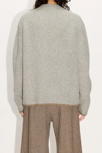 HOPE Boxy Sweater Grey Melange Yak