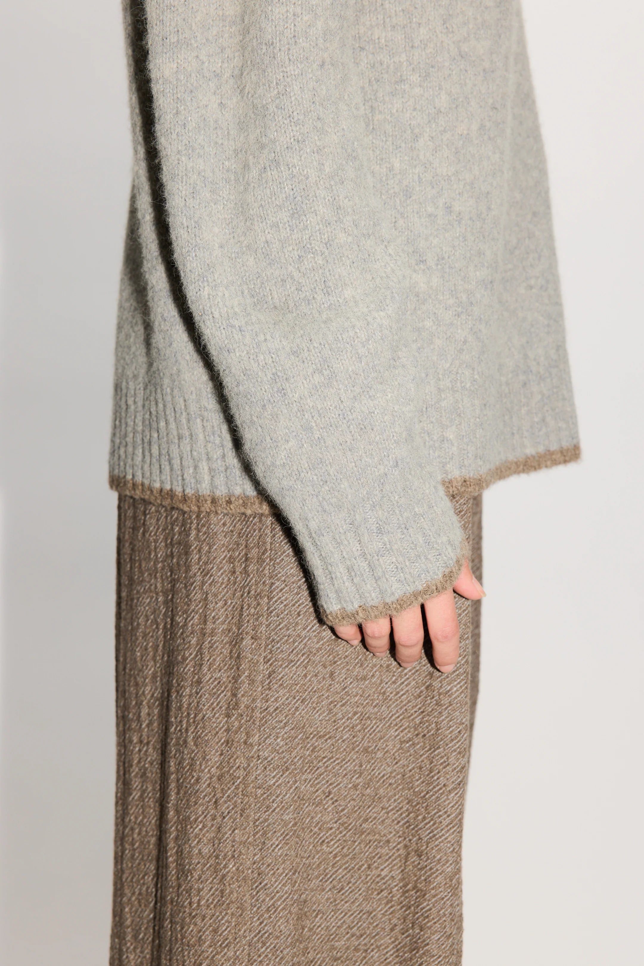 HOPE Boxy Sweater Grey Melange Yak