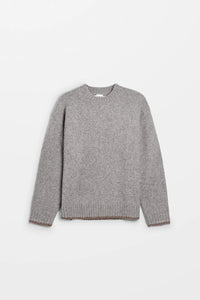 HOPE Boxy Sweater Grey Melange Yak