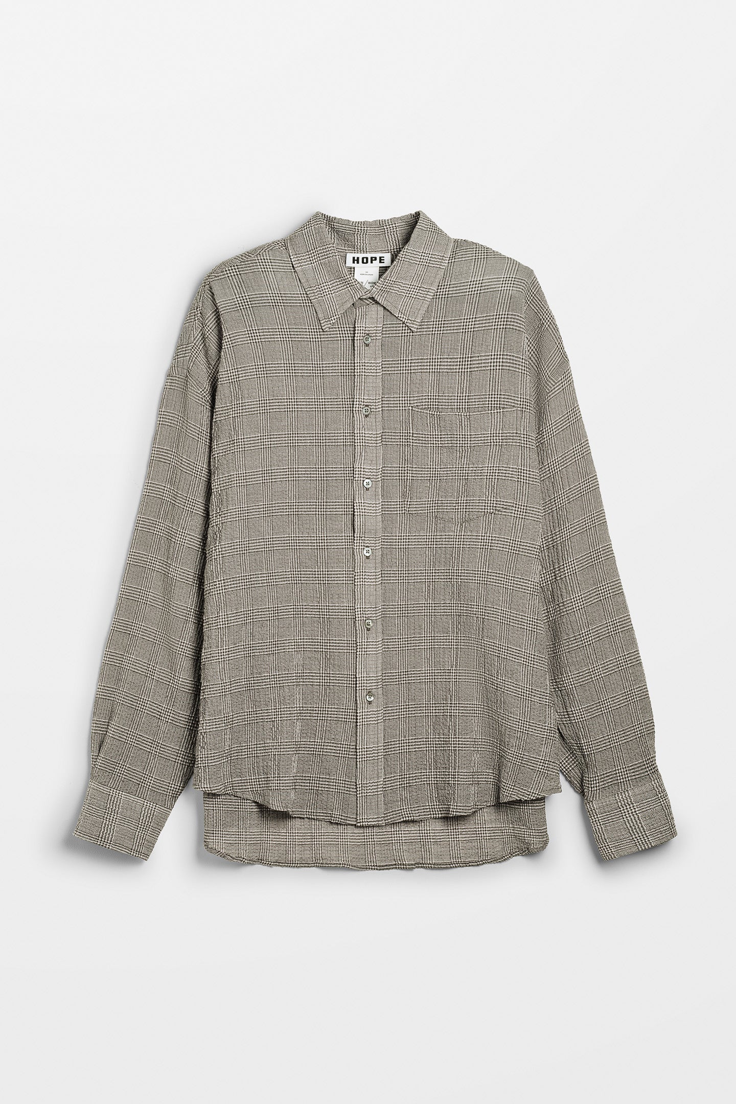 HOPE Wide Fit Shirt Crinkled Grey