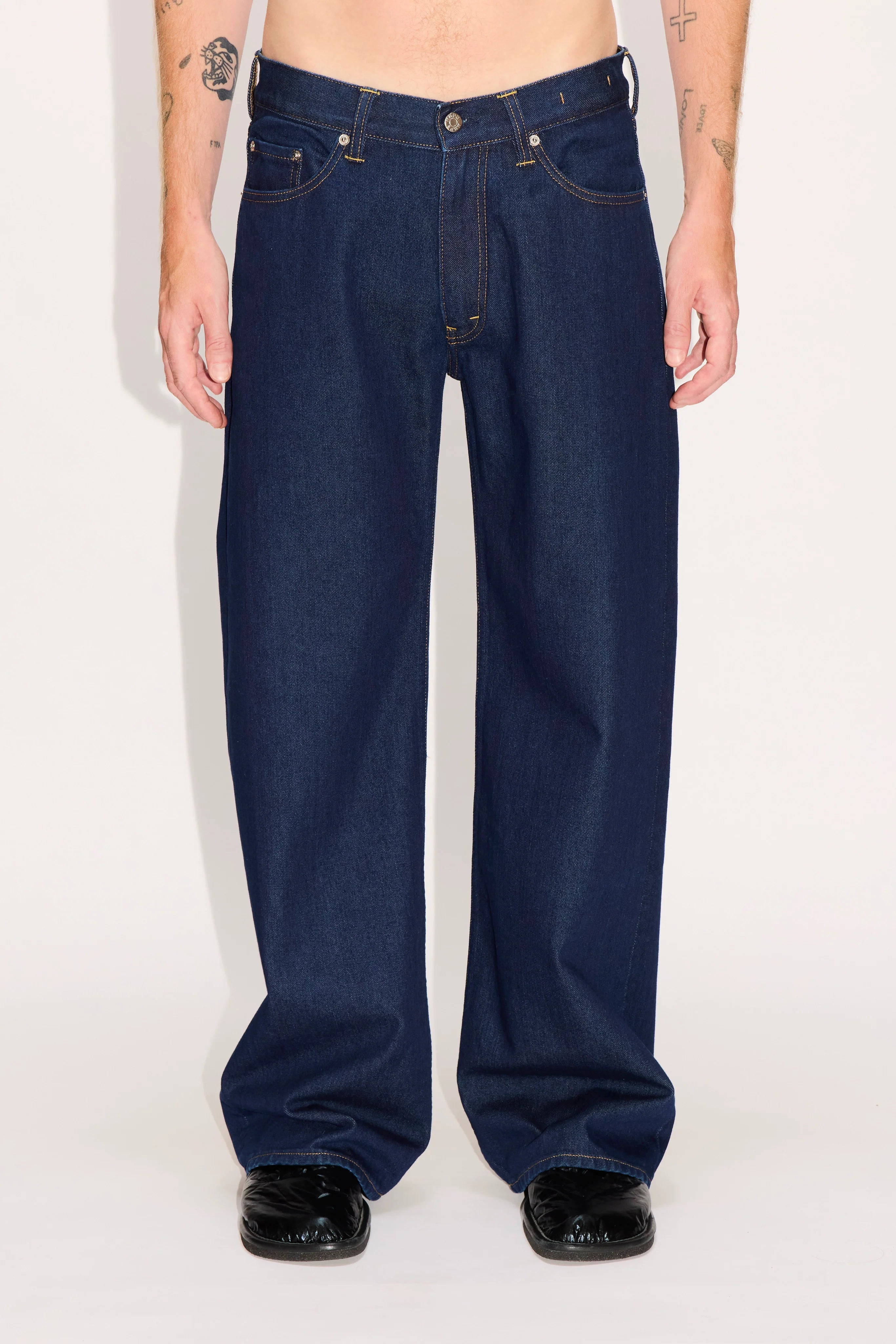 HOPE 'Shake' Low-Waist Wide-Leg Jeans Rinsed Indigo