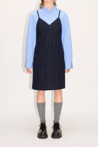 HOPE Slip Dress Navy Check