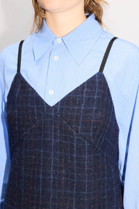 HOPE Slip Dress Navy Check