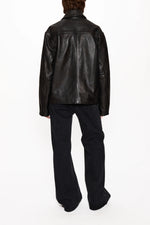 Load image into Gallery viewer, HOPE Boxy Washed Leather Jacket Black
