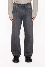 Load image into Gallery viewer, HOPE Loose-Fit Jeans With Dusty Blue Check
