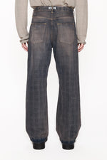 Load image into Gallery viewer, HOPE Loose-Fit Jeans With Dusty Blue Check
