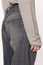 Load image into Gallery viewer, HOPE Loose-Fit Jeans With Dusty Blue Check
