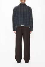 Load image into Gallery viewer, HOPE Zip-Up Denim Jacket With Dusty Blue Check
