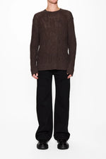 Load image into Gallery viewer, HOPE Relaxed Sweater Brown Bark Rib
