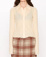 Load image into Gallery viewer, HOPE Laced Jersey Fitted Shirt Ecru
