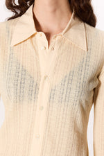 Load image into Gallery viewer, HOPE Laced Jersey Fitted Shirt Ecru
