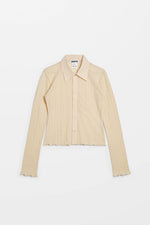 Load image into Gallery viewer, HOPE Laced Jersey Fitted Shirt Ecru
