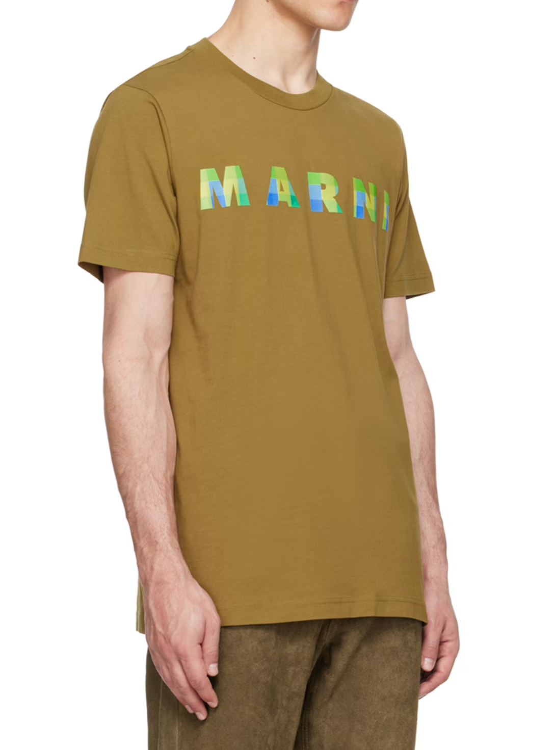 Marni Khaki Logo T-shirt