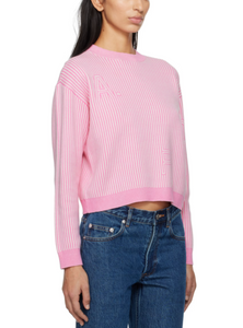 A.P.C Logo Stripe Pink Sweater