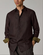Load image into Gallery viewer, Paul Smith Linen Shirt Dark Brown
