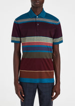 Load image into Gallery viewer, Paul Smith &#39;Assembled Stripe&#39; Cotton Polo Shirt
