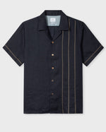Load image into Gallery viewer, Paul Smith Piece-Dyed Linen Shirt With Embroidery Navy
