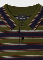 Load image into Gallery viewer, Paul Smith Stripe Merino Polo Shirt Green Navy
