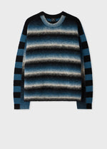 Load image into Gallery viewer, Paul Smith Space-Dye Intarsia Sweater Black Blue
