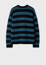 Load image into Gallery viewer, Paul Smith Space-Dye Intarsia Sweater Black Blue
