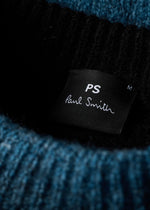Load image into Gallery viewer, Paul Smith Space-Dye Intarsia Sweater Black Blue
