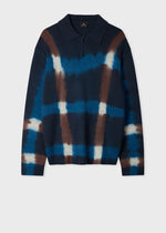 Load image into Gallery viewer, Paul Smith Tie-Dye Merino Wool Polo Sweater Navy
